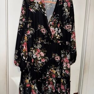 Floral Black Dress